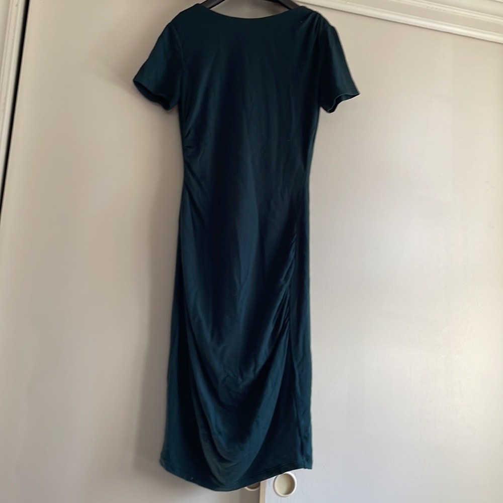 Blue Obakki ruched fitted dress